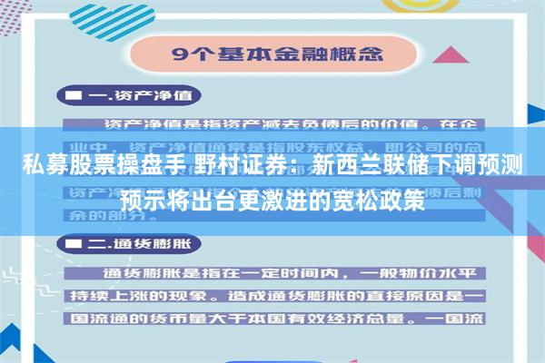 私募股票操盘手 野村证券：新西兰联储下调预测预示将出台更激进的宽松政策