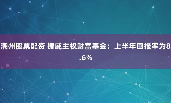 潮州股票配资 挪威主权财富基金：上半年回报率为8.6%